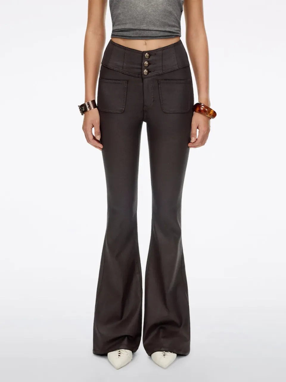 Miss Sixty Glenda Plus 5 coated jeans Brown