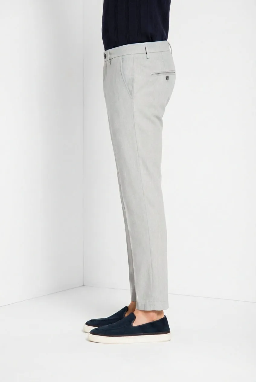 Mason's Milano chino grå sildebensmønster extra slim
