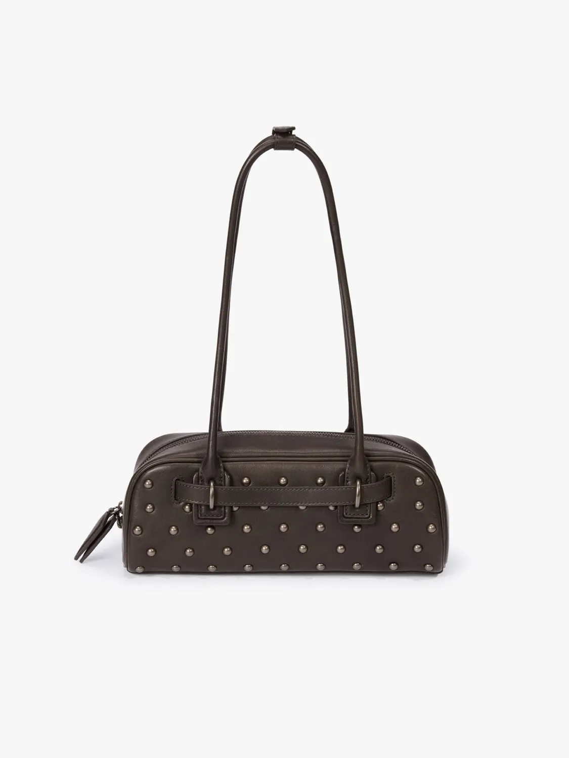 Miss Sixty Studded skuldertaske mørkebrun læder