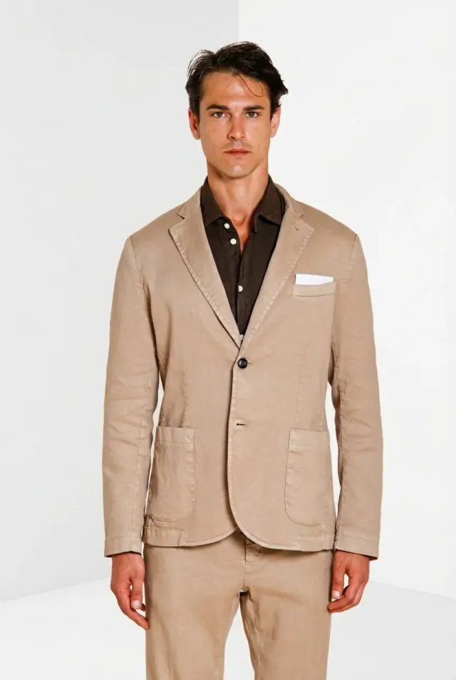 Mason's Da Vinci blazer beige hør-bomuld herre
