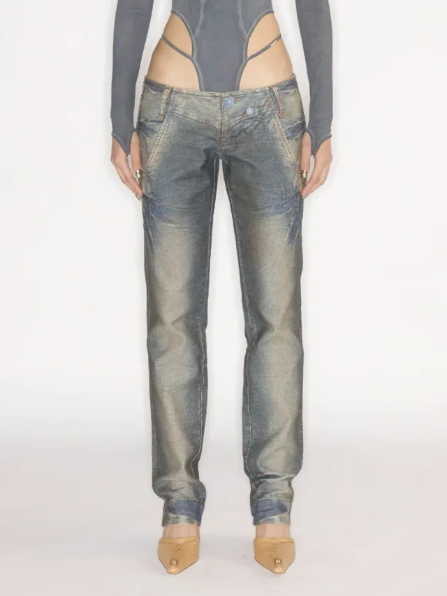 Miss Sixty KNWLS jeans petrol tie-dye lavtalje