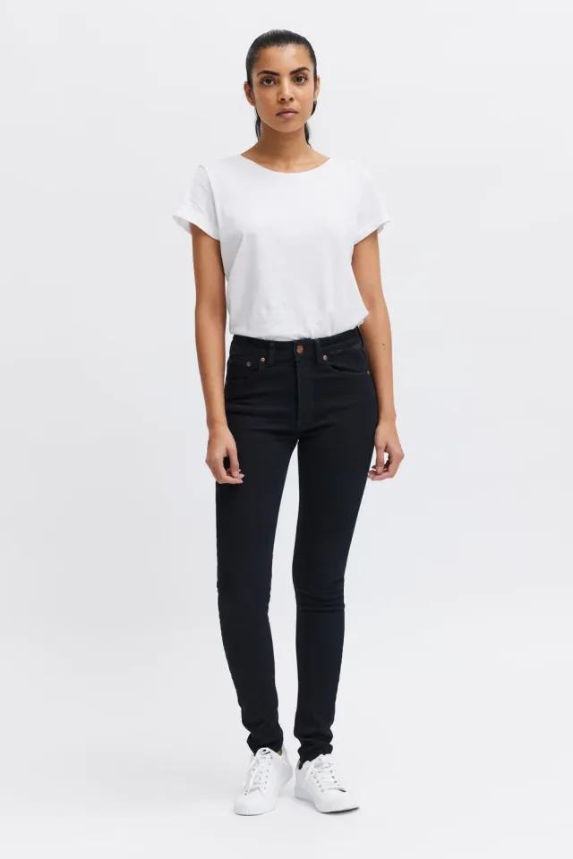 Organsk Breeze Black Goldie sorte slim jeans stretch