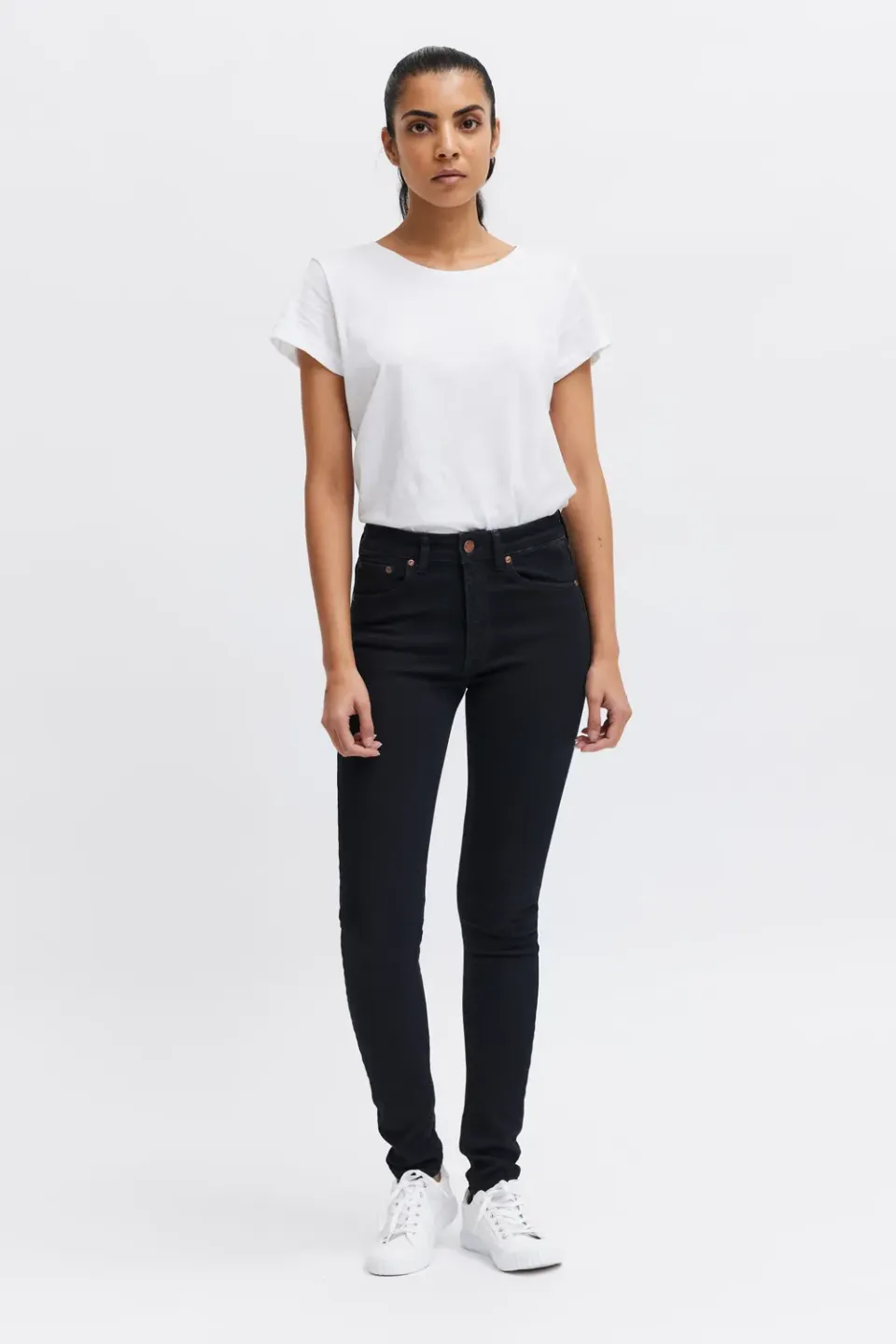 Organsk Breeze Black Goldie sorte slim jeans stretch