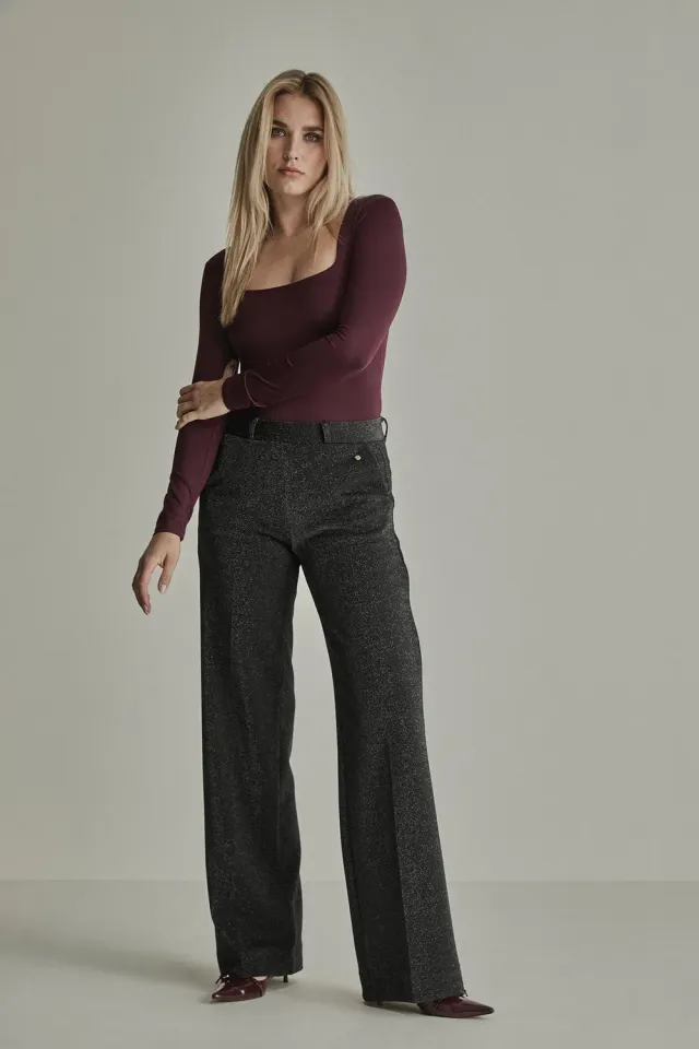 Para Mi Mira Elastic bukser sort - wide fit høj talje