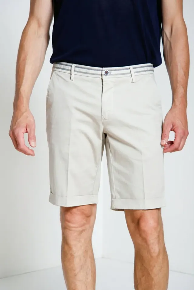 Mason's Torino Summer bermudashorts perlegrå slim