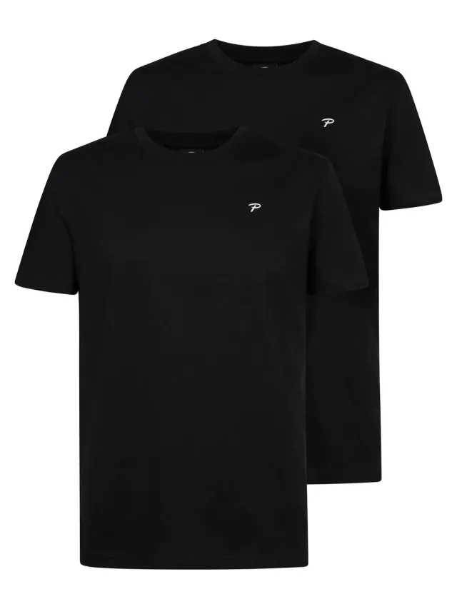 Petrol Industries Basic 2-pak T-shirts rund hals økologisk bomuld