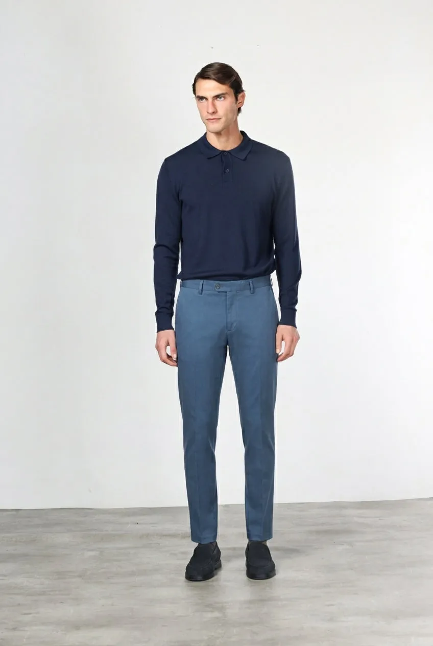 Mason's Torino 1 Pince chinos royalblå slim fit