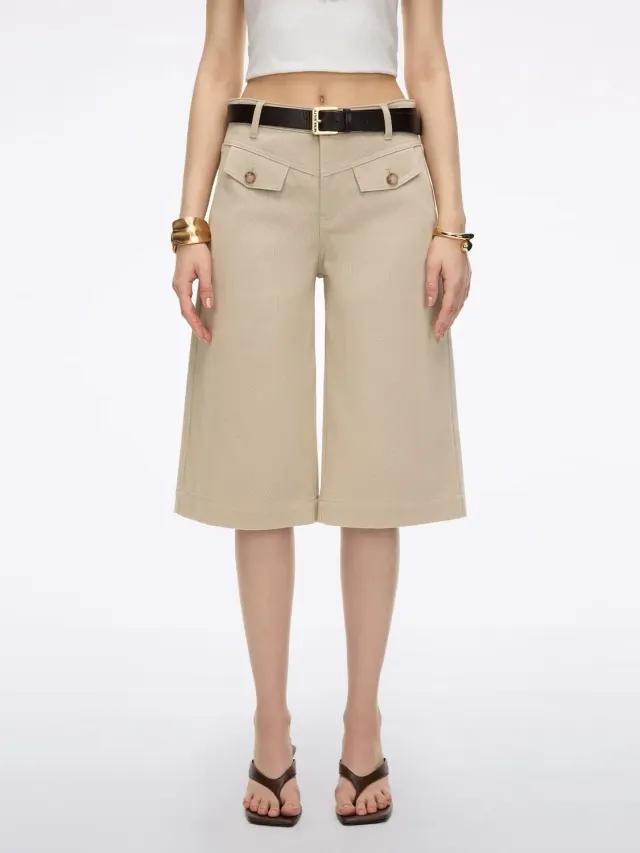 Miss Sixty bermudashorts lyse khaki bælte