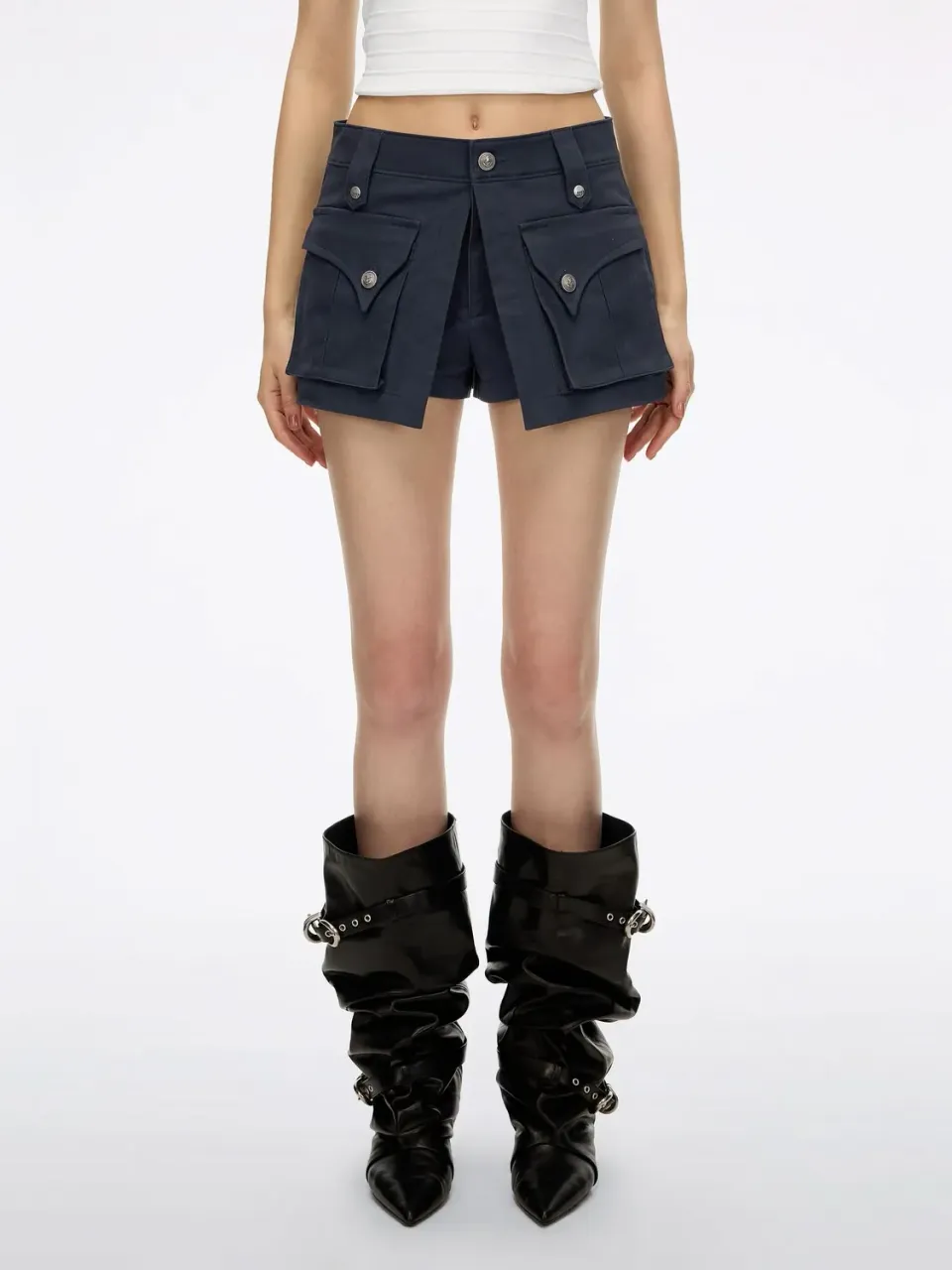 Miss Sixty cargo skort navy stretch lommer