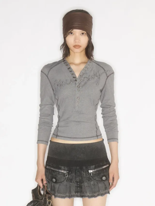 Miss Sixty KNWLS T-shirt retrosort V-hals