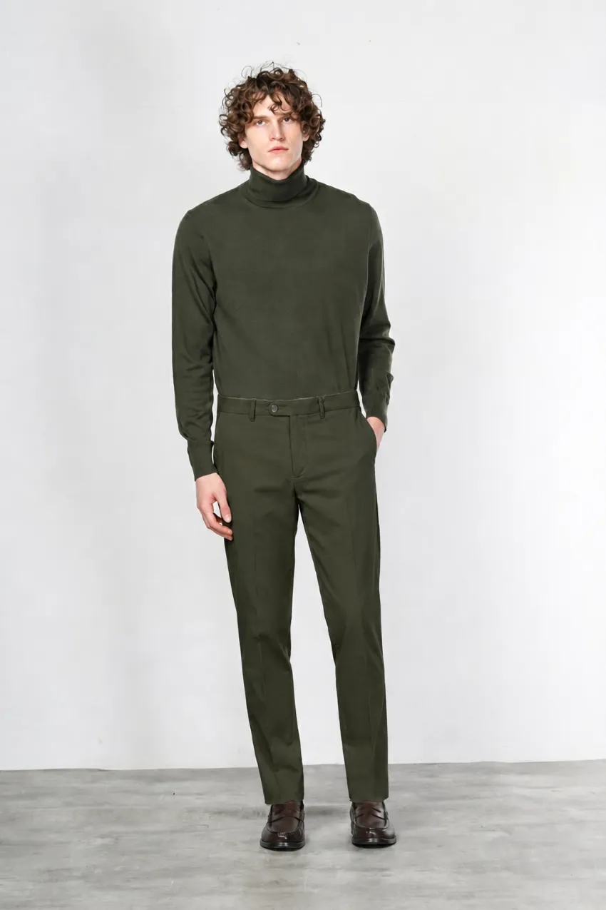 Mason's Paris chinobukser skovgrøn uld carrot fit