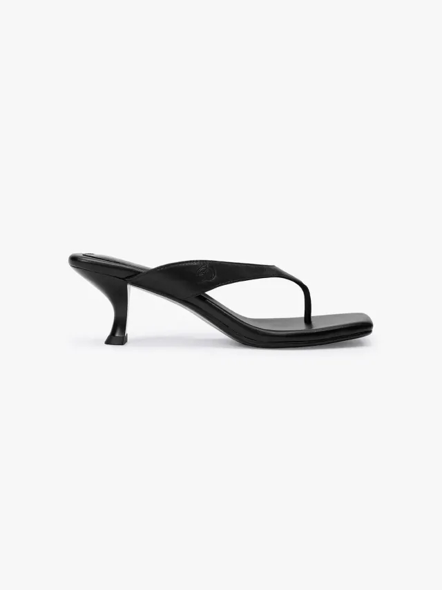 Miss Sixty Kitten Heel sko sort læder med tårem