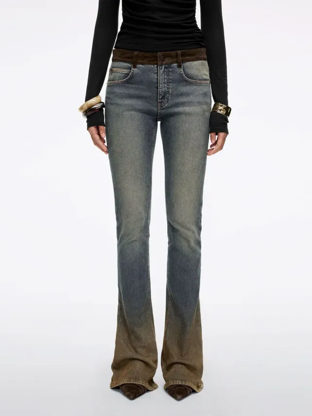 Miss Sixty Patchwork Flare jeans blå stretch