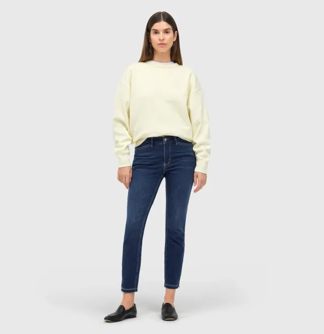 MAC Dream Chic jeans mørkeblå slim fit cropped