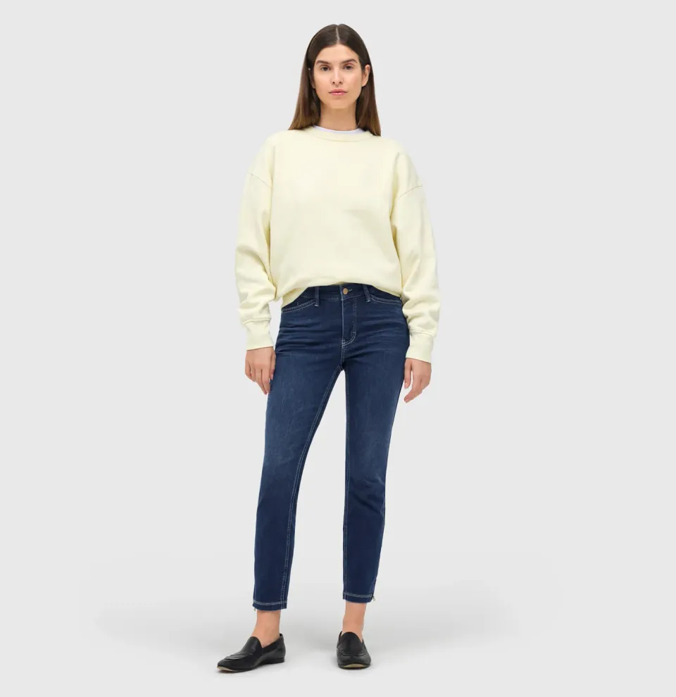 MAC Dream Chic jeans mørkeblå slim fit cropped