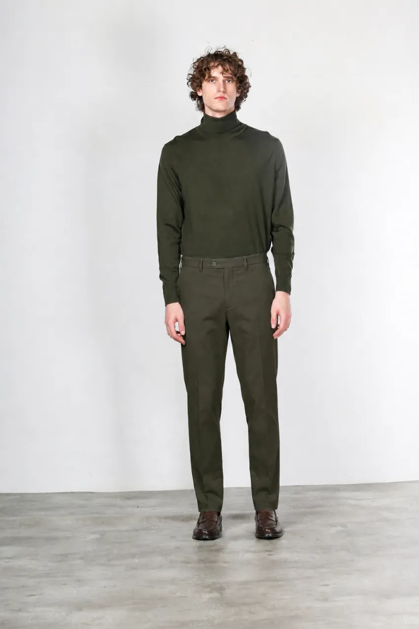 Mason's Paris chinobukser skovgrøn uld carrot fit