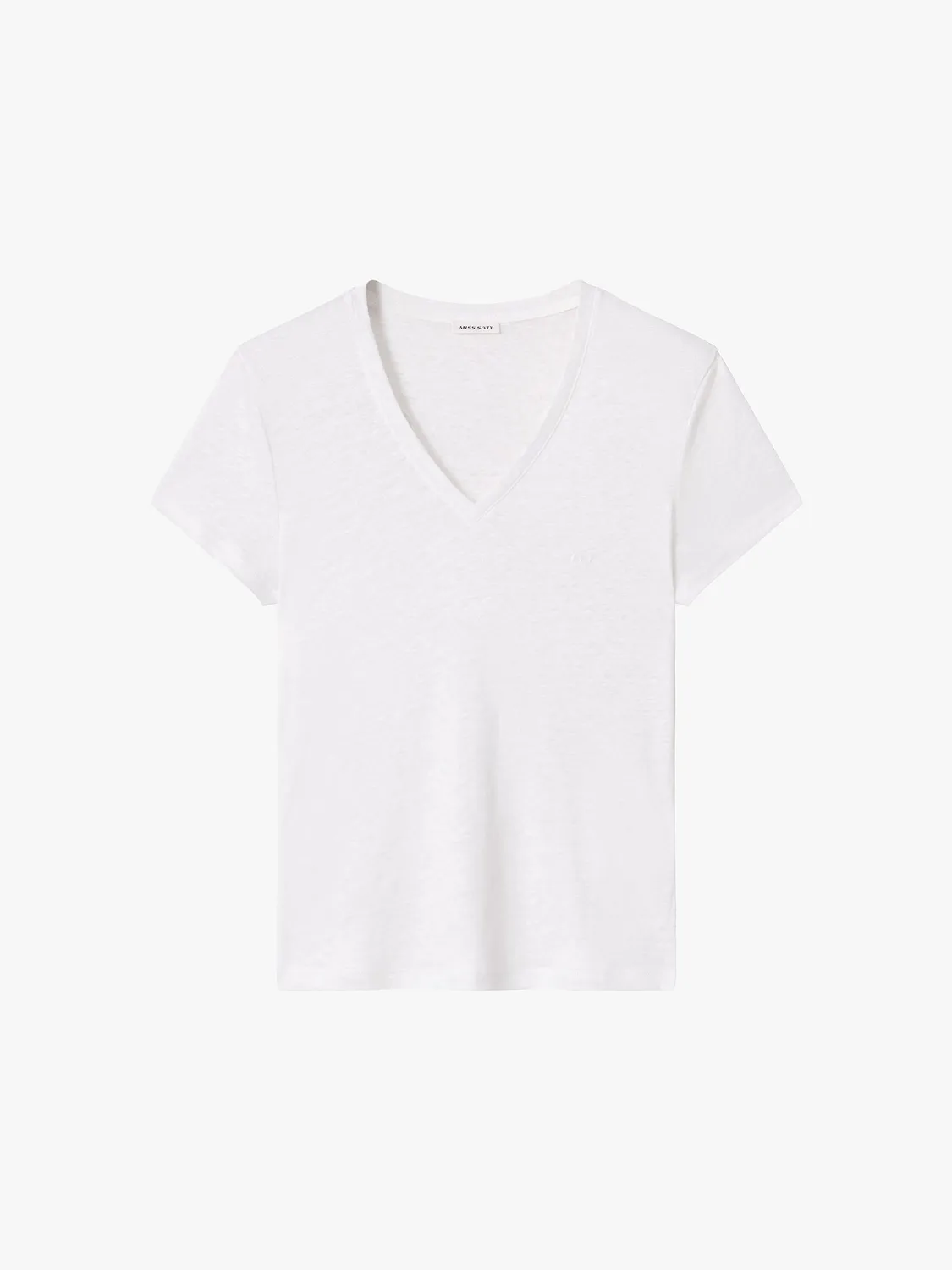 Miss Sixty V-hals t-shirt hvid blonde-vinger perler