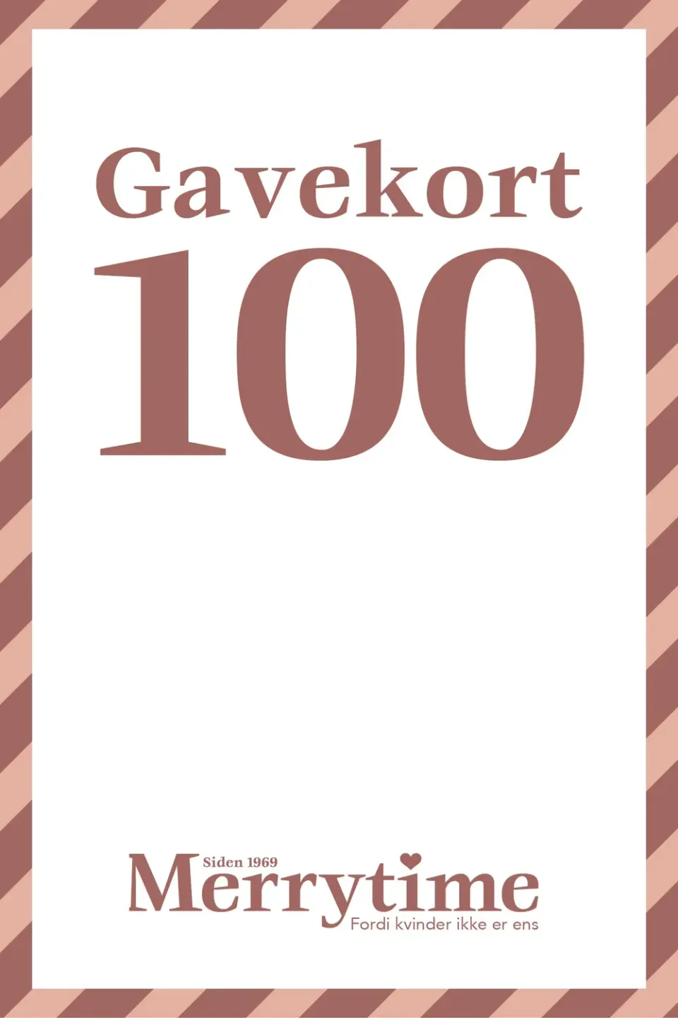Merrytime gavekort 100 kr digital levering på email