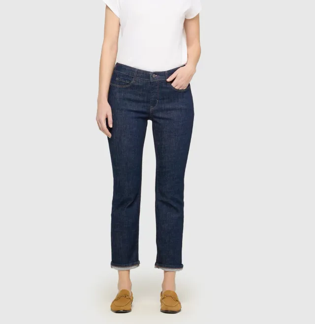 MAC Dream Cropped Authentic jeans mørkeblå straight fit