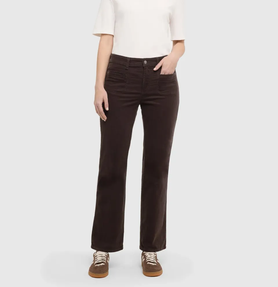 MAC Laura Pocket fløjlsbukser brun flare fit