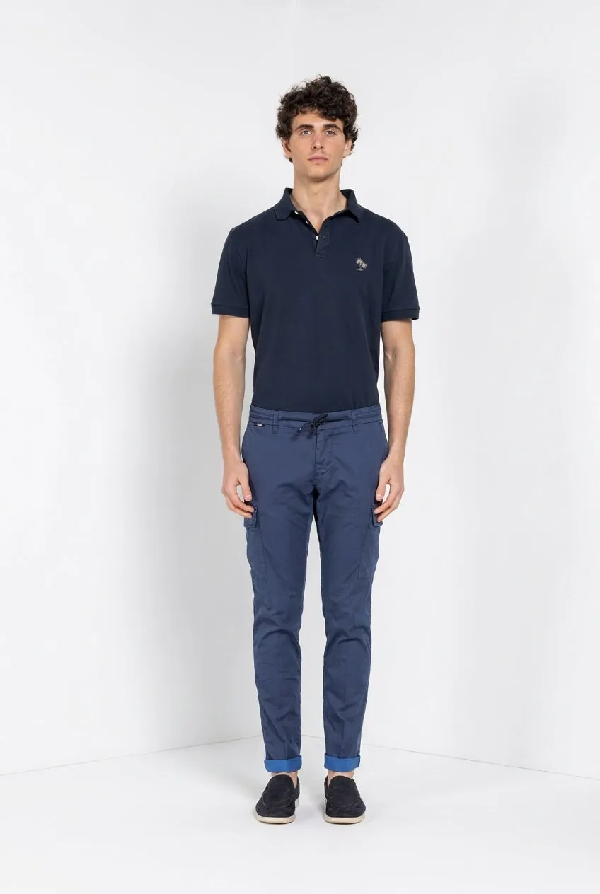 Mason's Chile Jogger cargo navy stretch extra slim