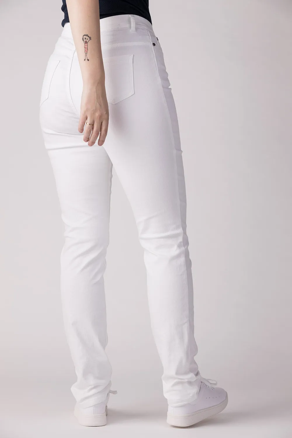 Merrytime Clara Slim jeans hvid canvas stretch