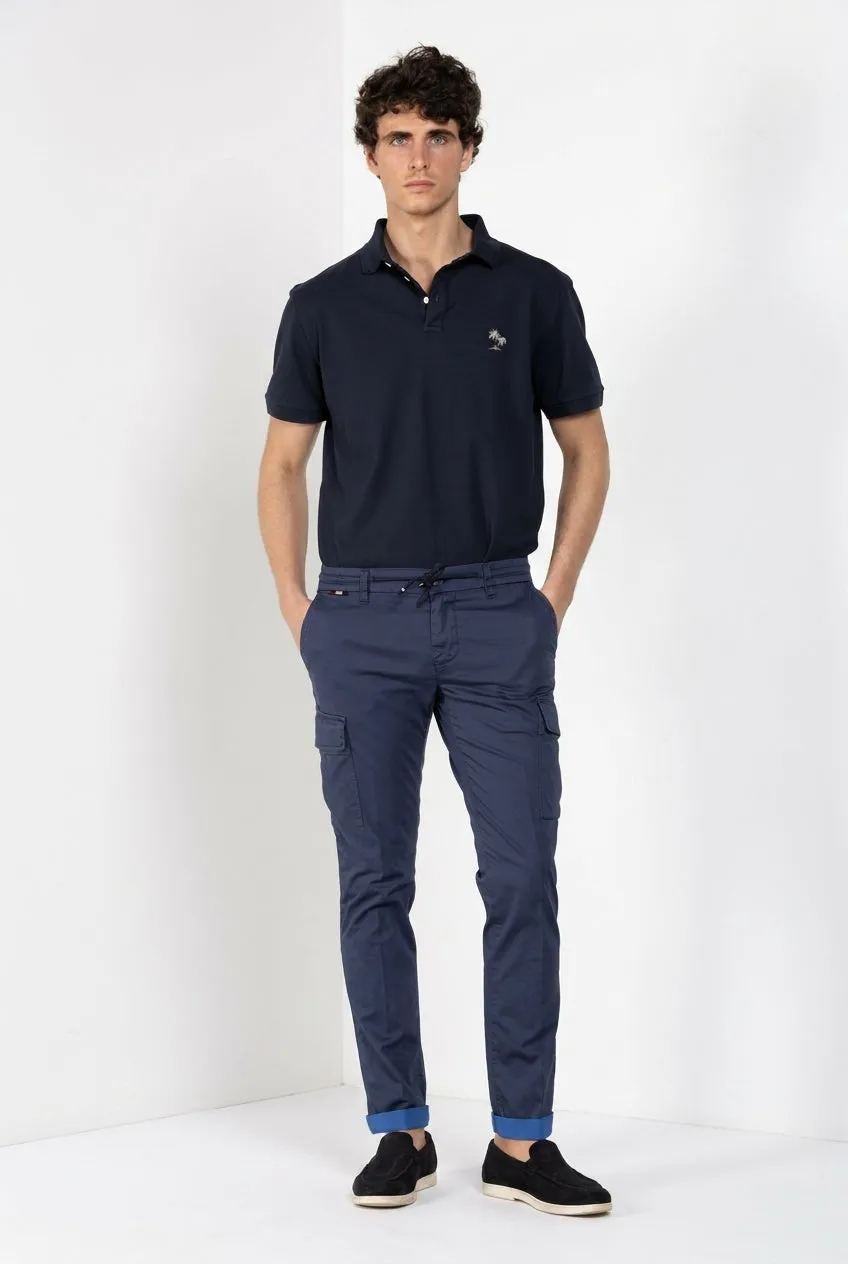 Mason's Chile Jogger cargo navy stretch extra slim