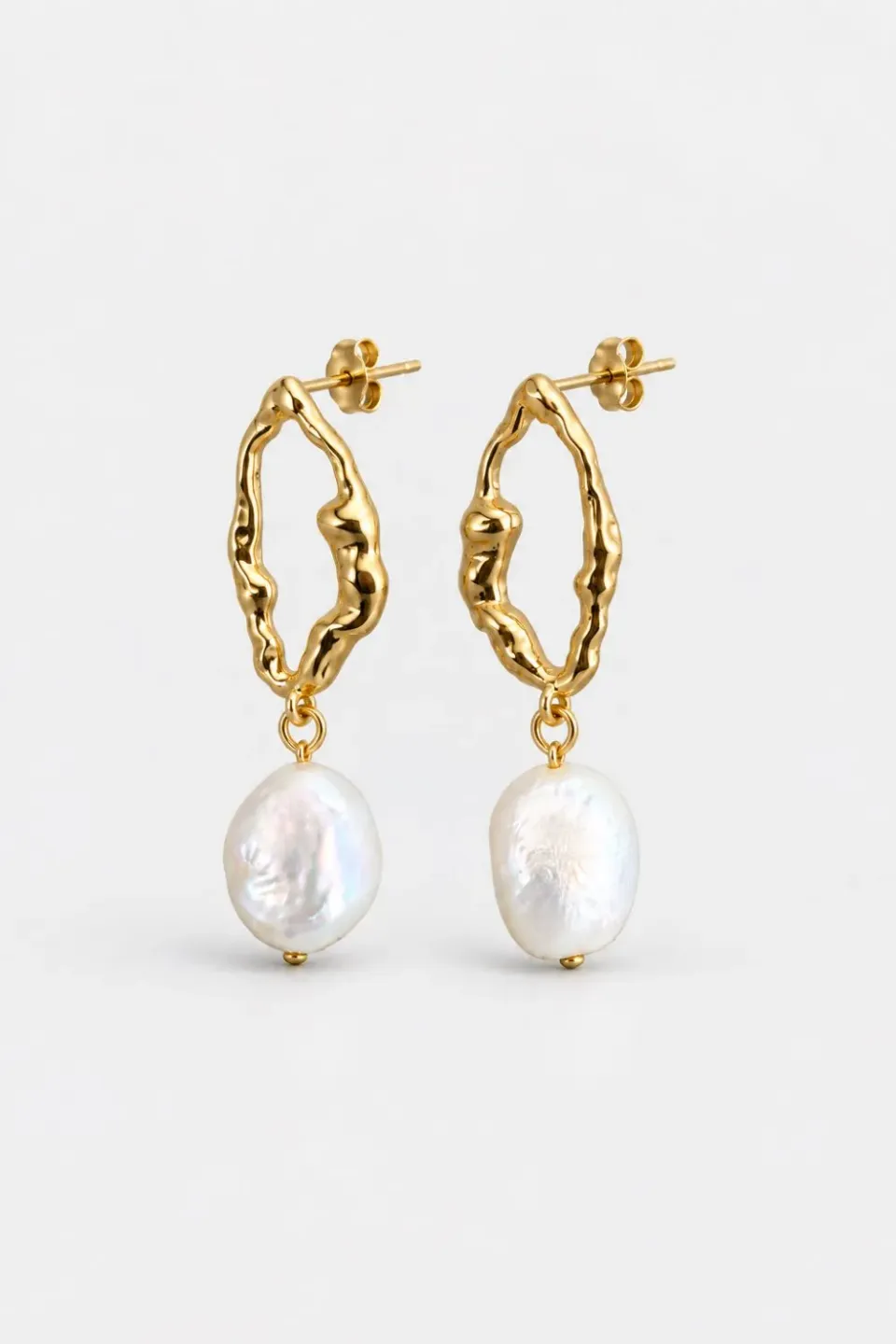 Organsk Baroque Pearl øreringe guld med perle