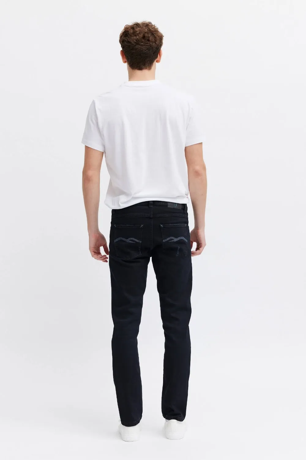 Organsk Atmosphere Midnight Blues slim jeans sort stretch