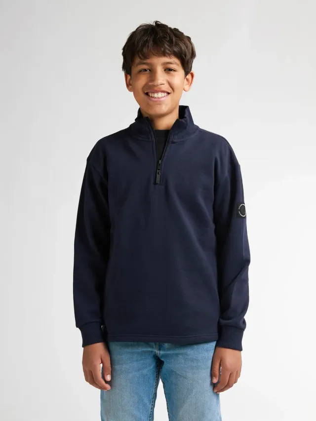Petrol Industries Skagit half-zip drengetrøje royal navy bomuld