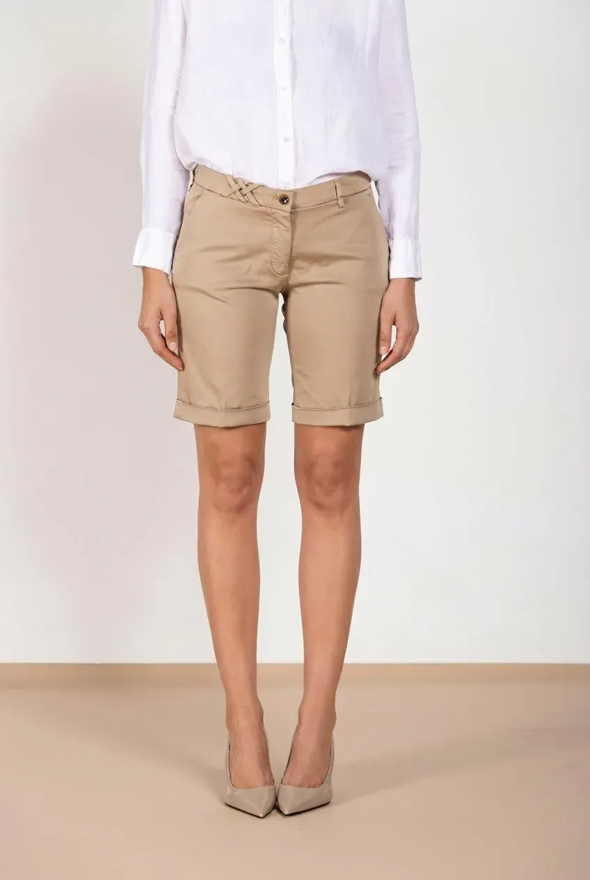 Mason's New York bermudashorts beige stretch slim