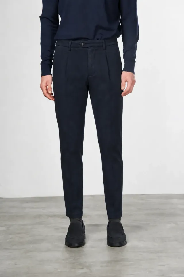 Mason's Torino 1 Pinces chino bukser blå slim cashmere