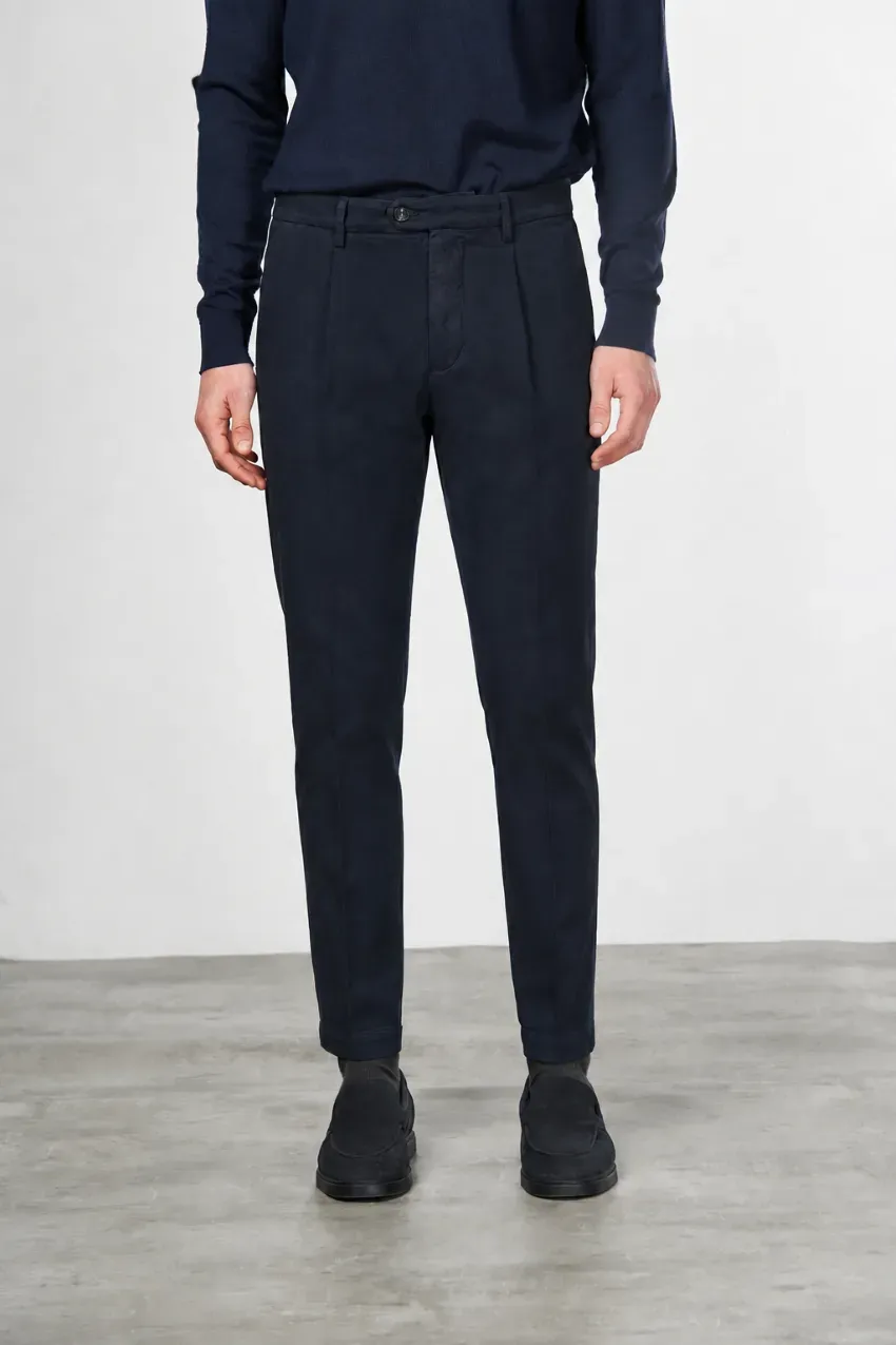 Mason's Torino 1 Pinces chino bukser blå slim cashmere