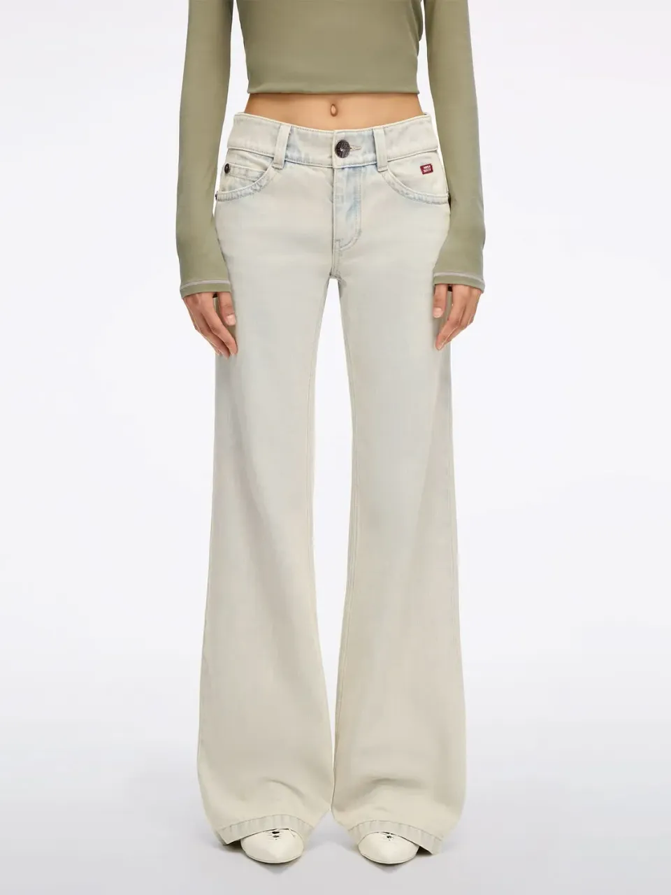 Miss Sixty flare jeans light blue med slidser