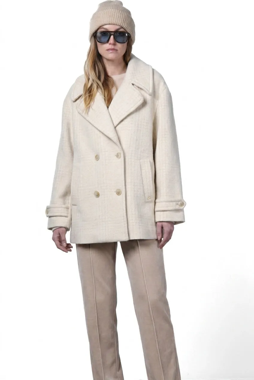 Mason's Leonie frakke beige ternet uld