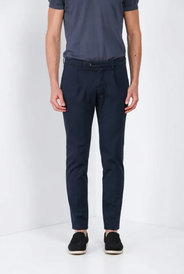 Mason's Torino 1 Pinces Flex chinos natblå slim