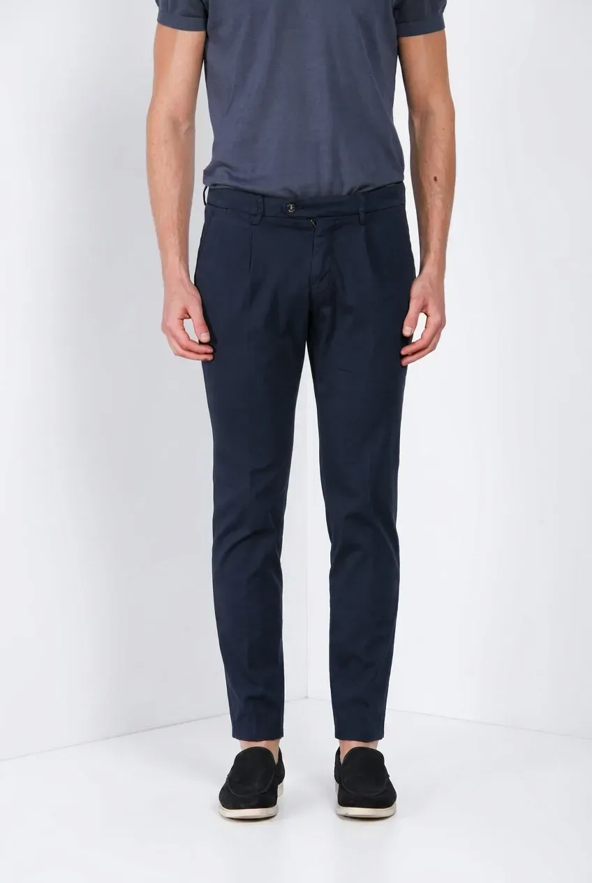 Mason's Torino 1 Pinces Flex chinos natblå slim