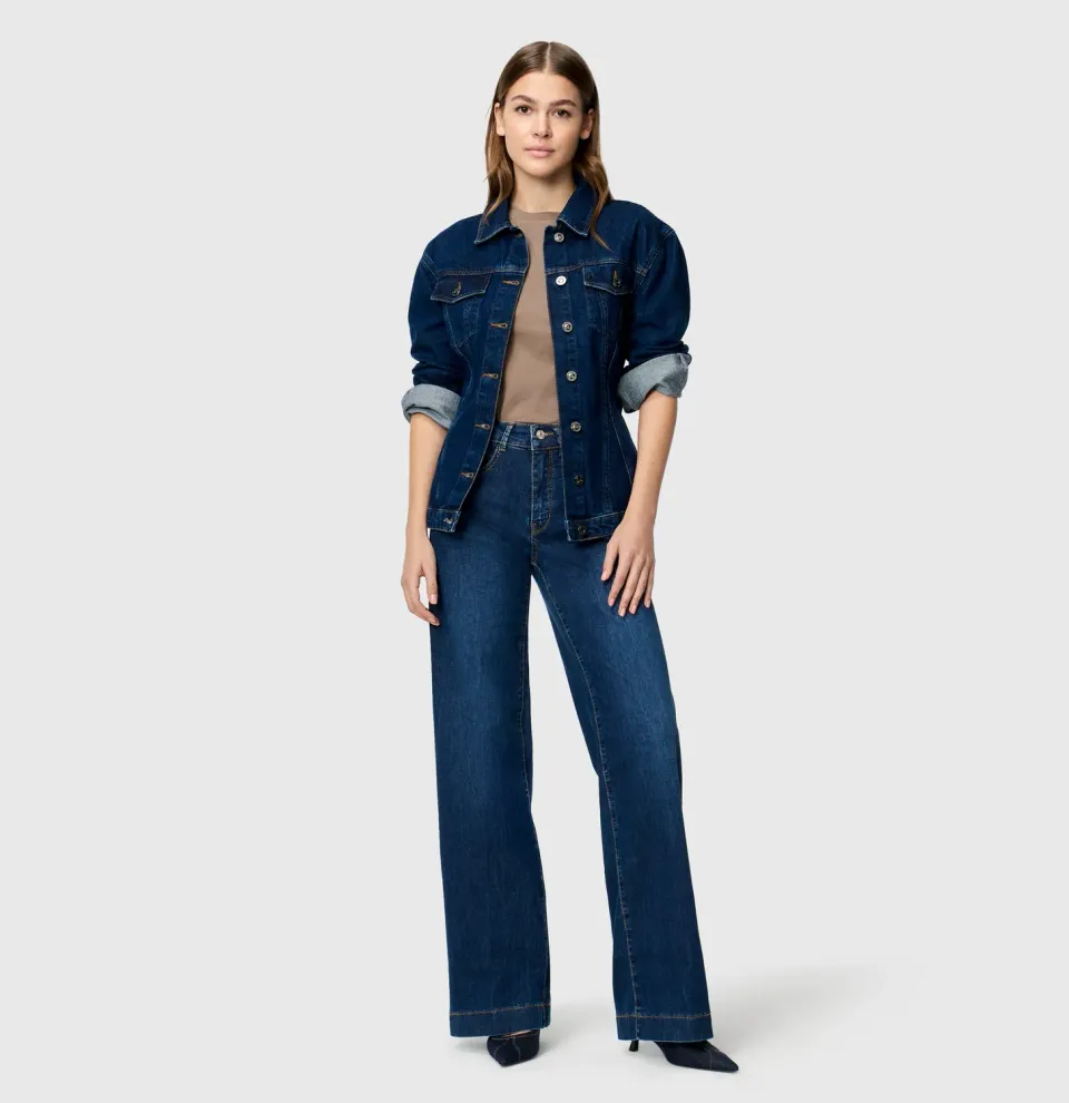 MAC Rich Palazzo jeans mørkeblå wide sommendenim