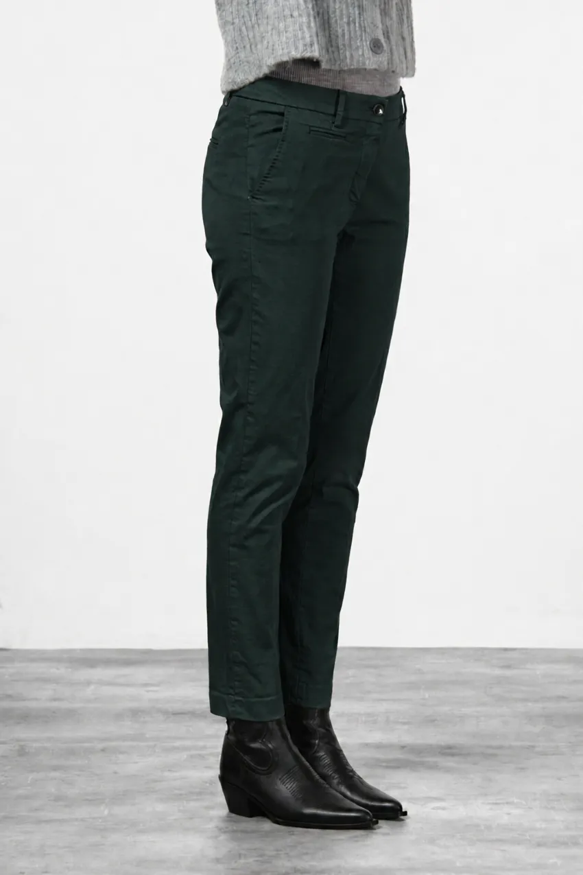 Mason's New York Slim chino bukser mørkegrøn satin