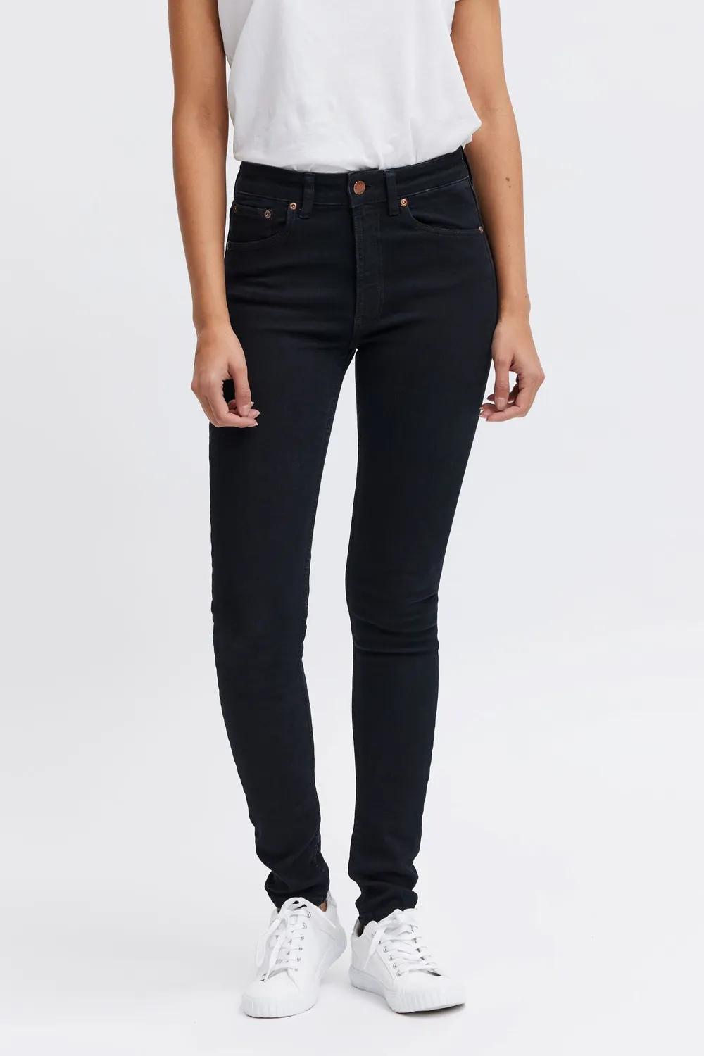 Organsk Breeze Black Goldie sorte slim jeans stretch