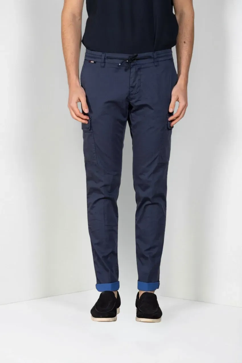Mason's Chile Jogger cargo navy stretch extra slim