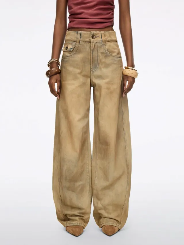 Miss Sixty Distressed Wide-Leg Jeans jeans blå hamp