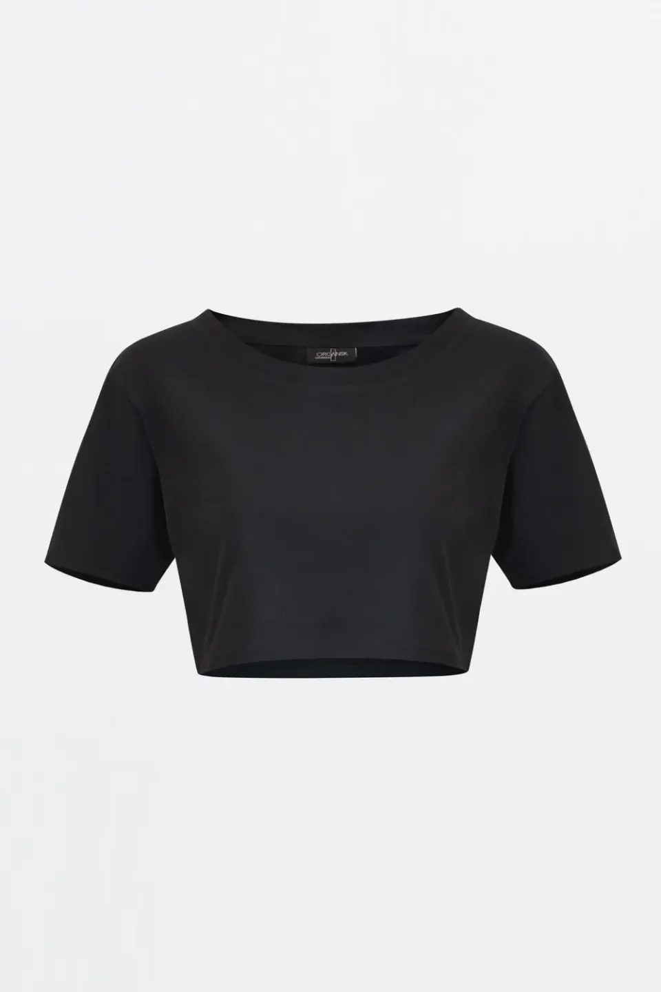 Organsk Crop Top sort økologisk bomuld