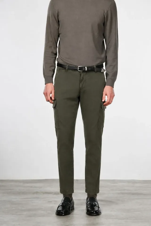 Mason's Chile Extra Slim cargobukser skovgrøn stretch