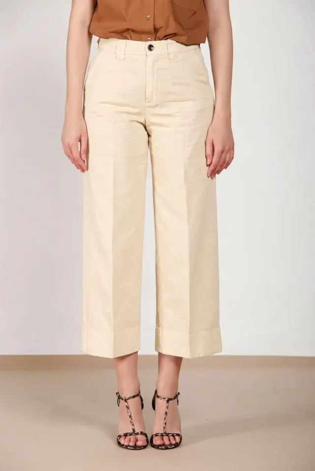 Mason's New York Studio Cropped chino kridt hør