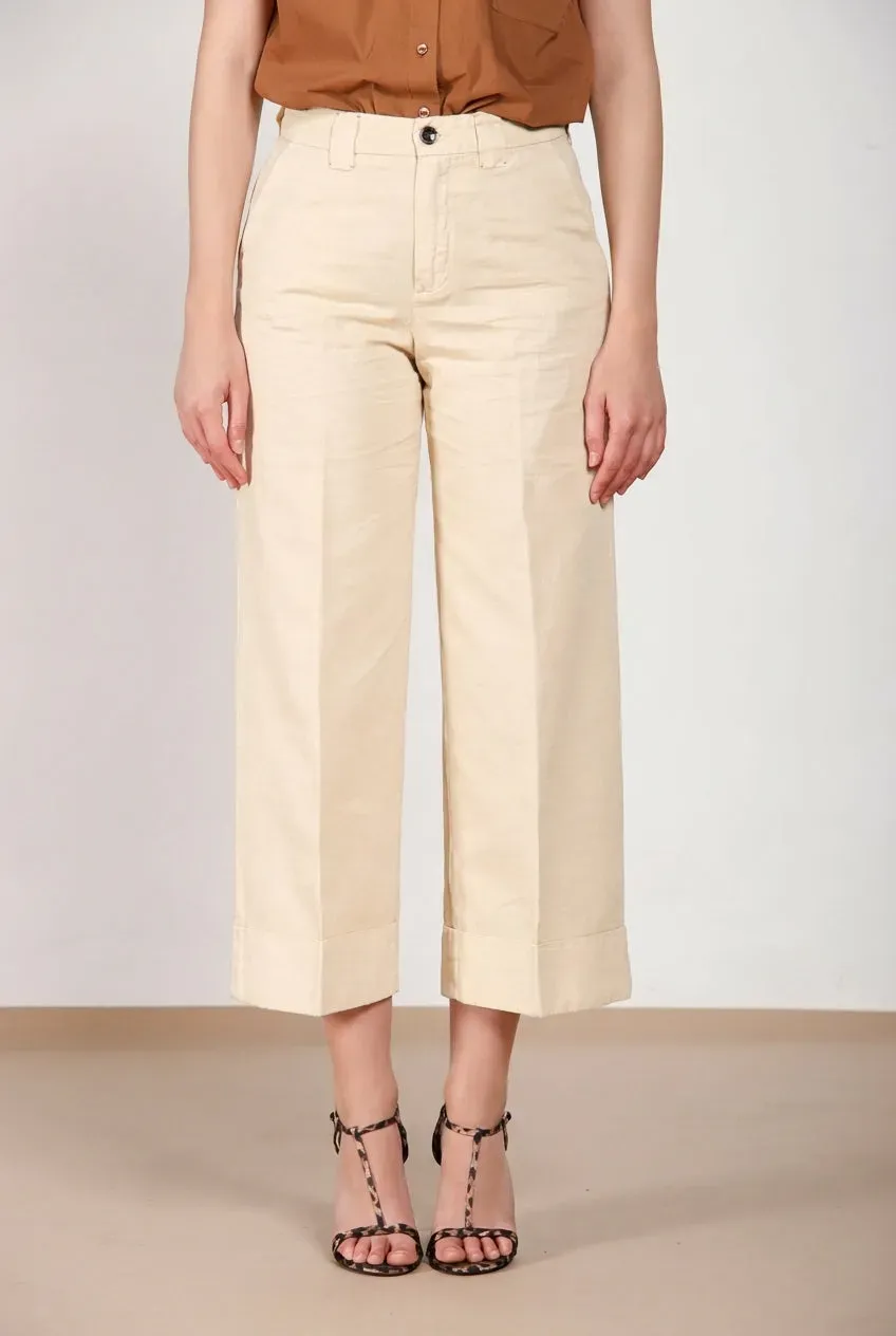 Mason's New York Studio Cropped chino kridt hør