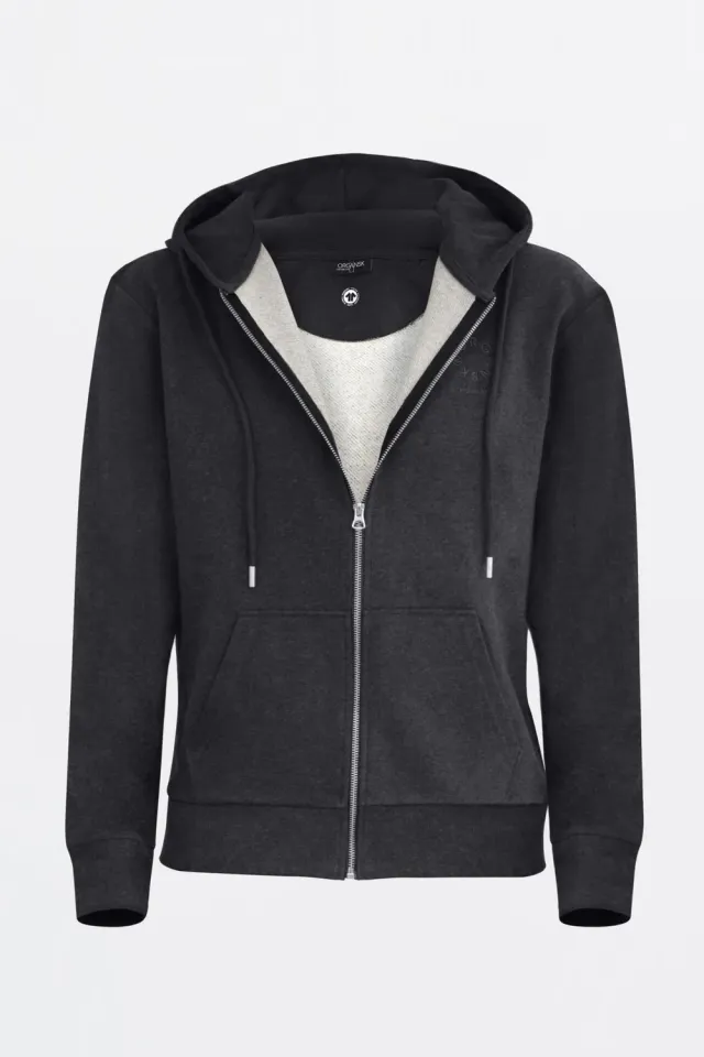 Organsk Classic Zip-Up Hoodie hættejakke grå oversize