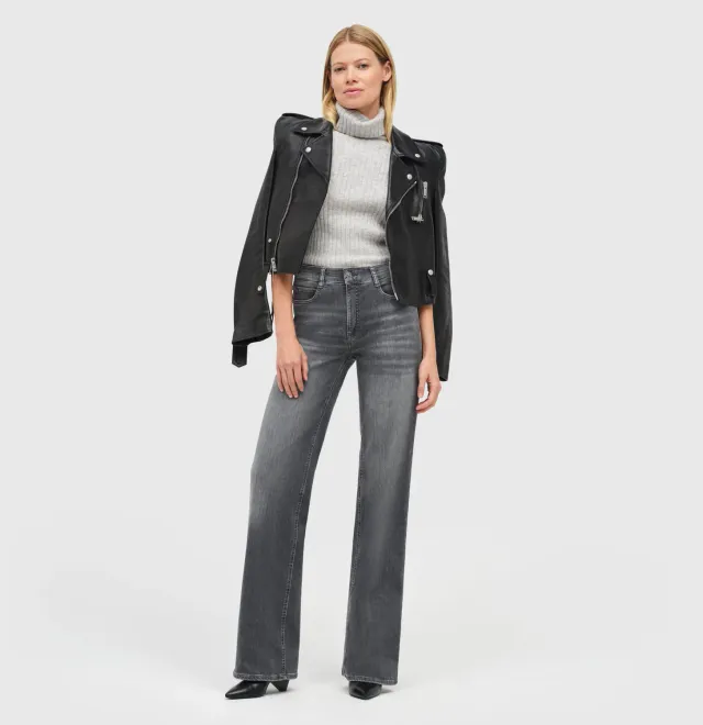MAC Wide 5228-90-0387L jeans grå wide fit