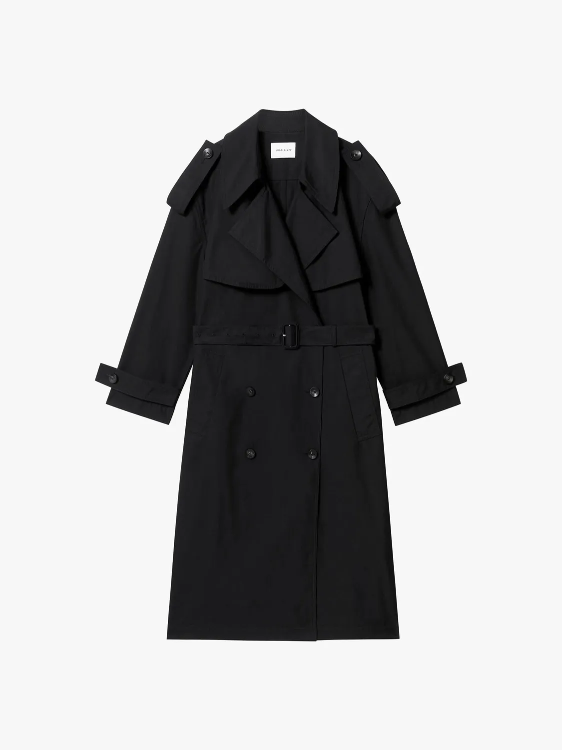 Miss Sixty trenchcoat sort bæltet dobbeltradet