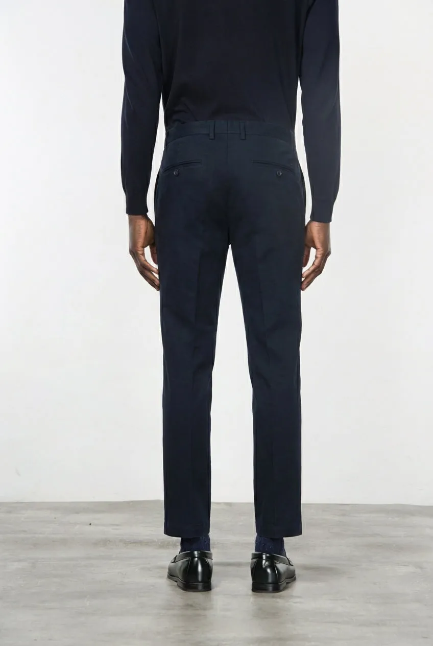 Mason's Milano chino navy extra slim stretch gabardine